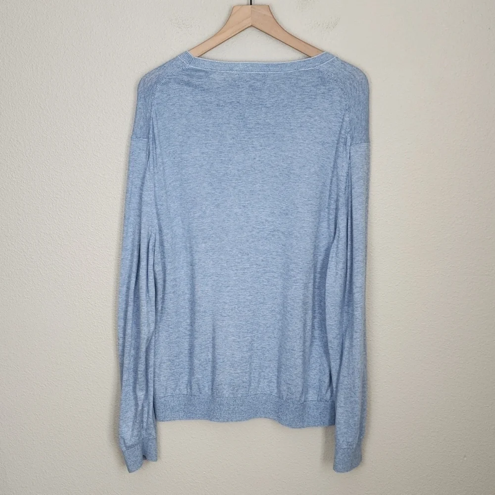 Bonobos Mens Blue Slimfit Longsleeve Feeder Striped Sweater